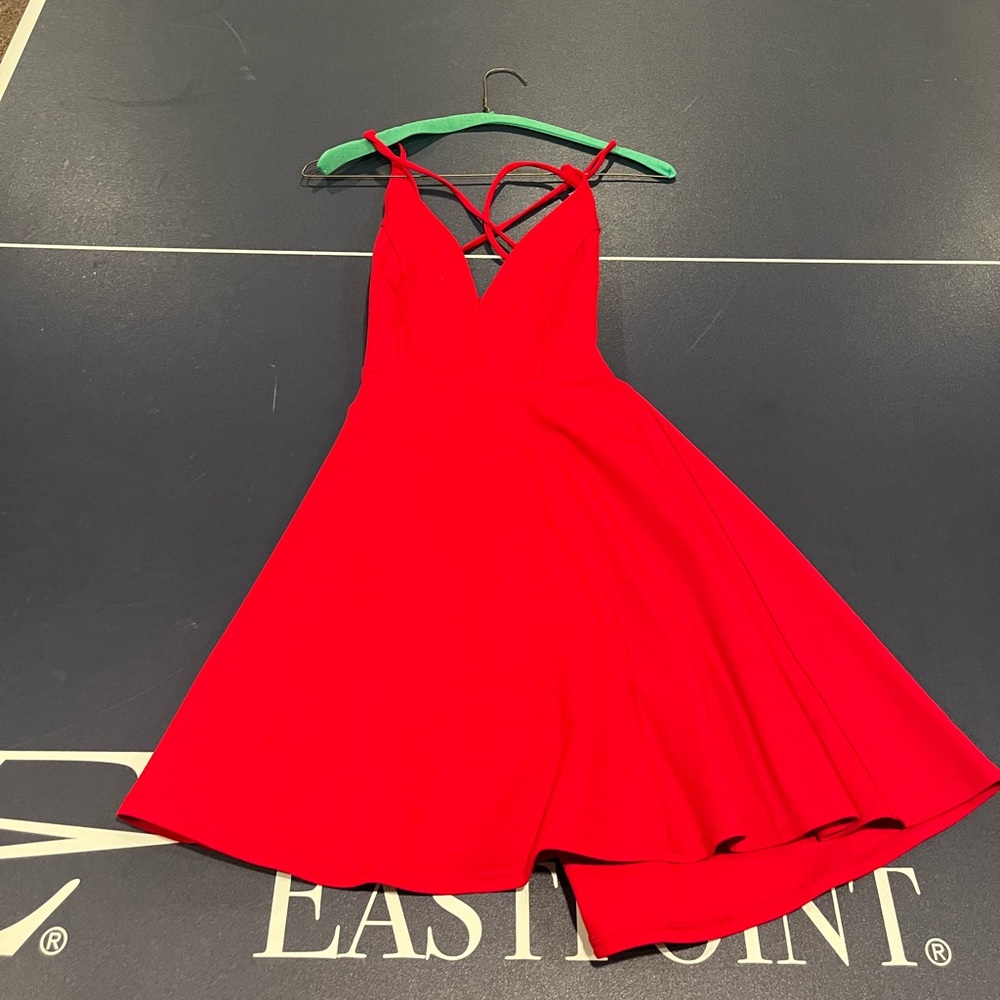 Lulu's Vibrant Red Backless Dress